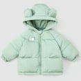 thumbnail image 2 of Otqutp Boys and Girls Winter Thickened New Cotton Jacket Coat Toddler Coat Hoodie Down Jacket Winter Warm Puffer Jacket with Pocket(Green,12-18 Months), 2 of 4