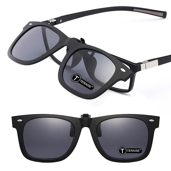 TERAISE Polarized Flip up Style Clip-on Sunglasses for Driving Unisex Adult