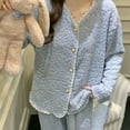 thumbnail image 4 of Fuzzy Pajamas for Women Long Sleeve Zip Up Jackets Pants Set Sleepwear for Women Winter Women'S Pajama Sets, 4 of 5