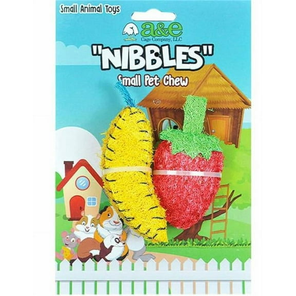 A E Cages Nibbles Small Animal Loofah Chew Toy