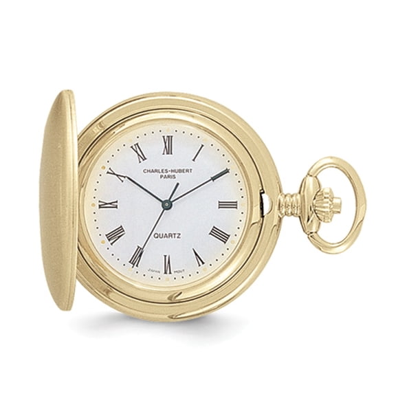 Charles Hubert Gold Finish White Dial Pocket Watch; for Adults and Teens; for Women and Men