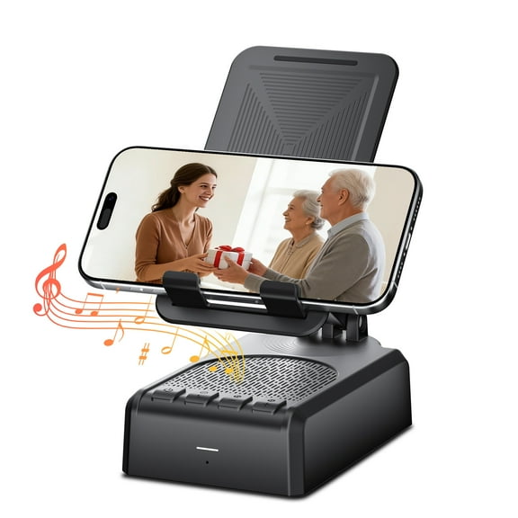Wireless Bluetooth Speaker Cell Phone Stand for Home Outdoor - Adjustable Holder Anti-Slip Base HD Surround Sound, Great Gift Idea