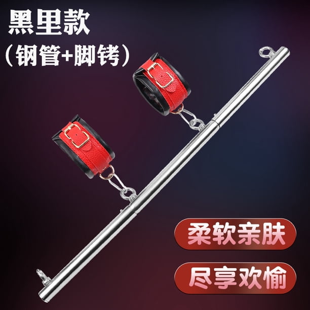 sm props esposas y grilletes juego de bondage de unión juguetes sexuales juguetes para adultos herramientas sexuales SM-one-word bondage estilo negro + grilletes XianweiShao 1327533012201