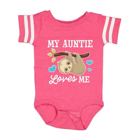 

Inktastic My Auntie Loves Me with Sloth and Hearts Gift Baby Boy or Baby Girl Bodysuit