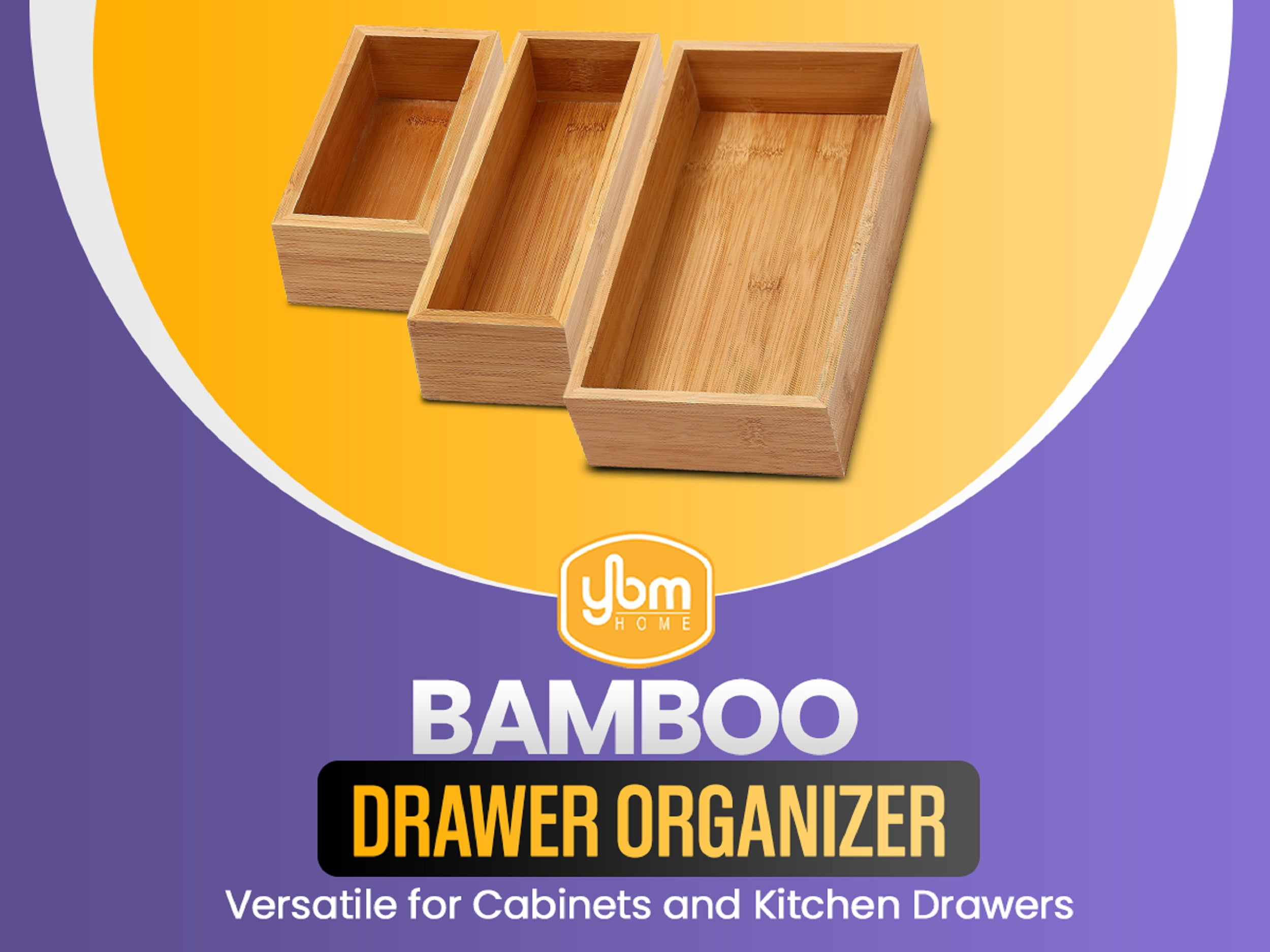 YBM Home Bamboo Drawer Organizer Storage Box, Adult Brown
