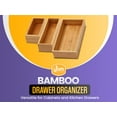 thumbnail image 3 of YBM Home Bamboo Drawer Organizer Storage Box, Brown 6 in. W x 9 in. L x 2 in. H (2-Pack), 3 of 10