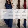 thumbnail image 3 of PBFRDSJ Short Sleeve Rompers for Women Loose Fit Wide Leg One Piece Romper Button Down V Neck Casual Jumpsuit with Back Pockets, 3 of 5