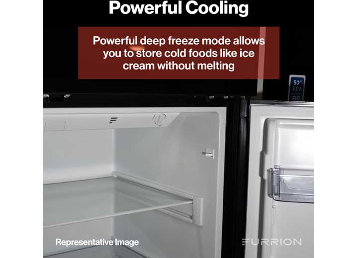 Lippert 2021123811 10 Cu Ft Dc Right Hinge Refrigerator(Black)