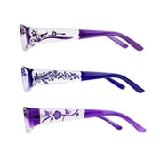 Eyebogo Kaylee Value 3-Pack Women Rectangular Reading Glasses, Purple/Kaylee/Olivia/Francesca,+2.50
