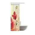 thumbnail image 2 of MYPOP Poppy Shower Curtain Set, Red Poppy Flower Beige Floral Fabric Shower Curtain Digital Art Bathroom, 36 X 72 Inches, 2 of 3
