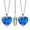 thumbnail image 3 of Solar System Planet Galaxy Double Sided Glass Universe Heart Pendant NecklaceThe Best Gift for A Loved One, 3 of 7