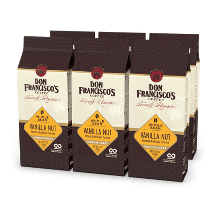 Don Francisco's Vanilla Nut Whole Bean Coffee, Medium, 12 oz., 6 Ct