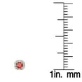 thumbnail image 3 of 1.40 Carat (ctw) 18K Yellow Gold Round Cut Ruby & Baguette & Round Cut White Diamond Ladies Halo Style Stud Earrings, 3 of 3