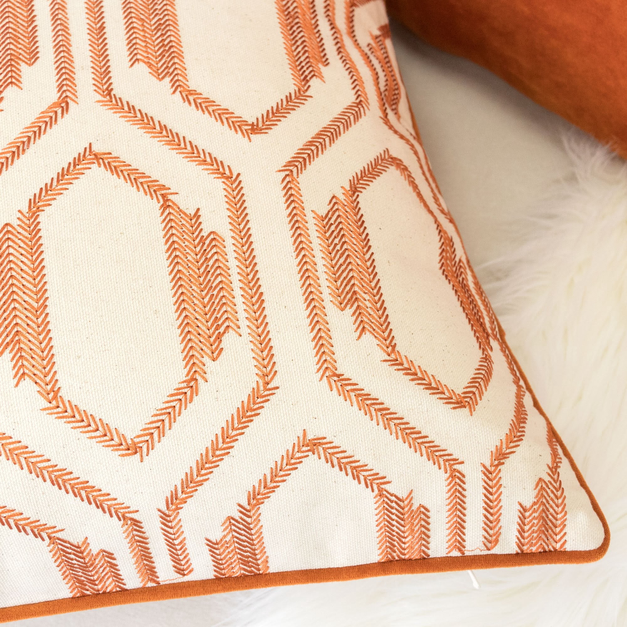 Kileigh Spice Geometric Polyester 20 in. x 20 in. Throw Pillow (Set of 2)