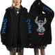 thumbnail image 3 of Sudadera con capucha de dibujos animados para mujer, ropa de calle de Manga con cremallera, de Disney, Stitch, Harajuku, 3 of 3