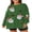 Green, variant on Rdhnmea Women’s Christmas Sweatshirts Sequin Santa Graphic Long Sleeve Crew Neck Pullovers Oversized Tops Xmas Outfits