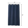 thumbnail image 5 of Stall Waffle Hotel Shower Curtain with Snap-in Fabric Liner, No Hook Needed Cotton Blend Heavy Duty Bath Curtain, Navy -54" x 80", 5 of 7