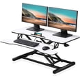 thumbnail image 1 of FITUEYES Bureau Debout 36 Pouces Hauteur Réglable Station de Travail Adapter 2 Ordinateurs, Blanc, 1 of 6