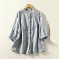 thumbnail image 2 of CEHVOM Blouse Mode Femme Manches Courtes Col Rond Décontracté Élastique Confortable en Liquidation, 2 of 7