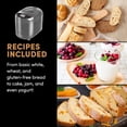 thumbnail image 5 of Elite Gourmet Programmable Bread Maker with PFAS-Free CERALAST™ Ceramic Pan, 2 lb Loaf, 19 Presets incl. Gluten-Free, 3 Sizes, Delay Timer, Gray, 5 of 7