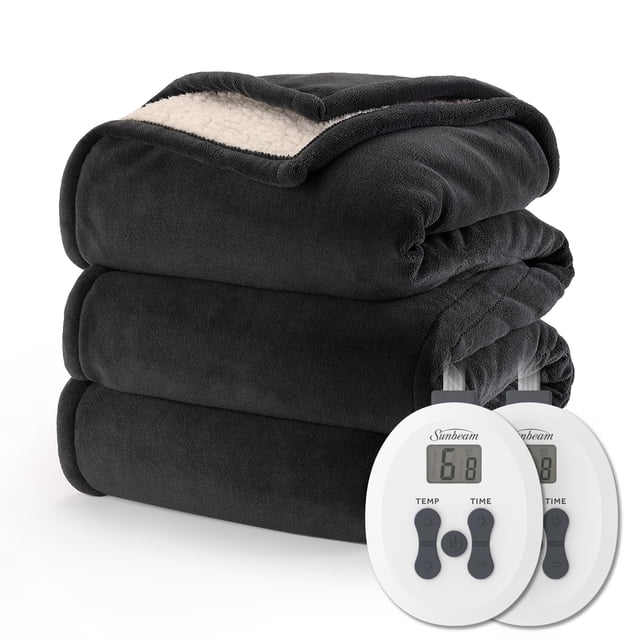Manta térmica Sunbeam Royal Luxe Sherpa Night Fog King