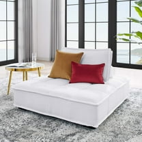Modway Saunter Tufted Fabric Armless Chair in White