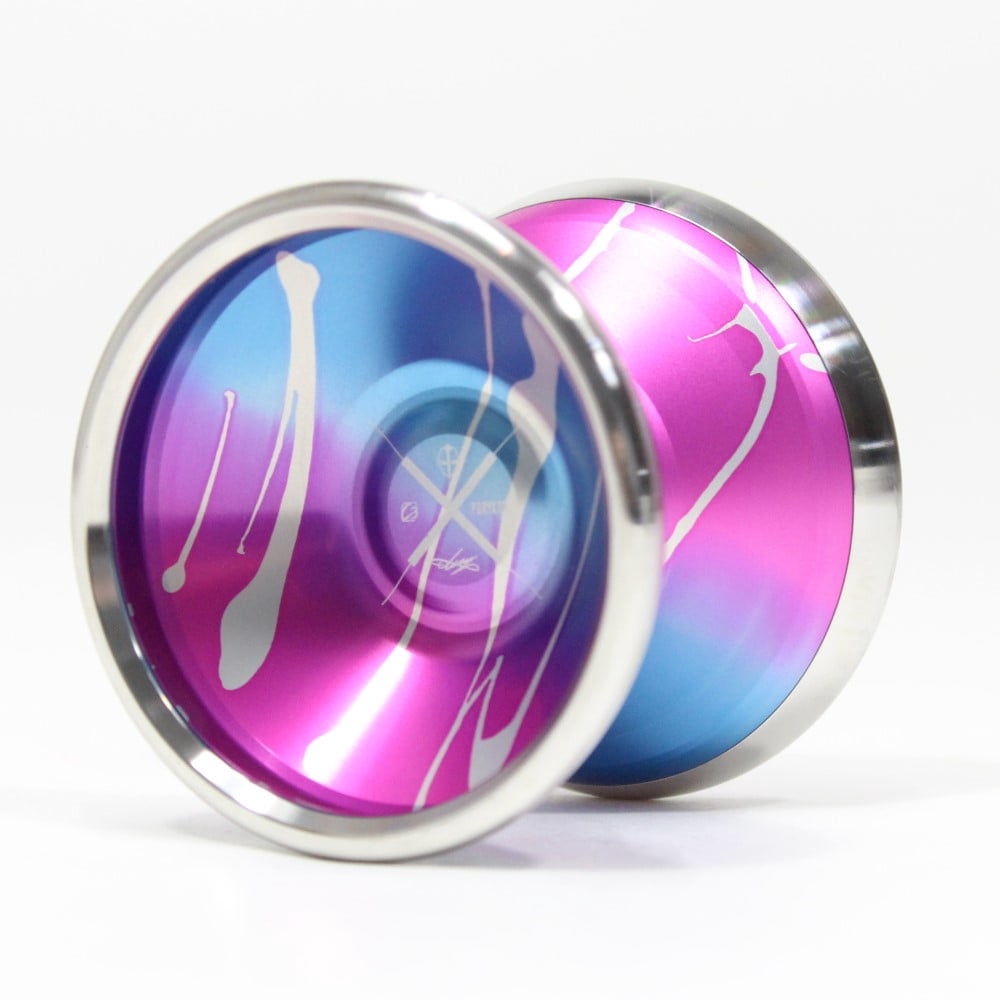C3yoyodesign Ambition Yo-Yo - Bimetal - 7075 AL with SS Rims - Lee Jihoo Signature YoYo (Pink Purple Blue Fade w/ Silver Splash and PoryKon Freesia Counterweight)