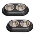 thumbnail image 1 of Iconic Pet 51422 32 oz Couleur Splash Double Dîner en Acier Inoxydable - Noir, 1 of 1