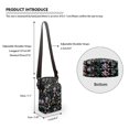 thumbnail image 6 of HELLHERO Mushroom and Floral Pattern Polyester Crossbody Bags Double Deck Travel, Outdoor and Daily Use with Shoulder Strap, 6 of 7