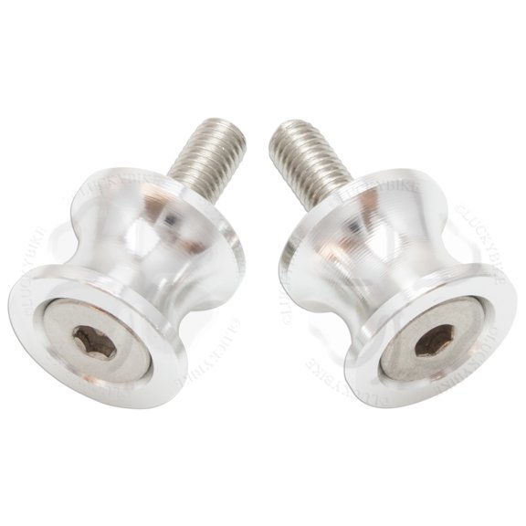 Silver Mini Swingarm Spools Sliders 8mm Bolt Honda Suzuki KTM BMW Ducati Triumph