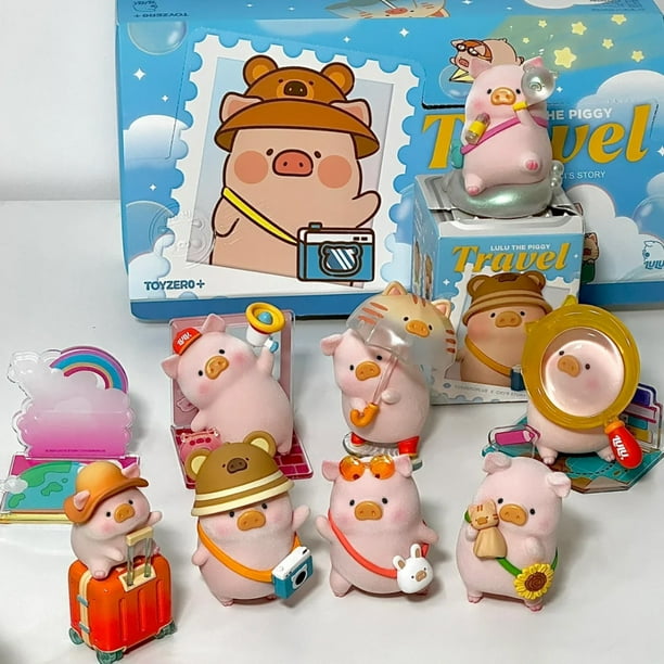 LULU The Piggy caja ciega de viaje, cajas misteriosas de dibujos animados Kawaii, decoración de muñeca, bolsa sorpresa, regalo de cumpleaños para niños y niñas, juguetes de adorno de escritorio1644