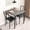 Gray Cushion, variant on Dining Table Set for 2, Kitchen Table and Chairs, Square Dining Room Table Set with 2 Metal and Wood Chairs, 3Pcs Dining Table Set for Small Spaces, Apartment, Rustic Brown