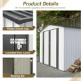 thumbnail image 6 of 8×6 FT Metal Outdoor Storage Shed, Large Garden Sheds with 2 Lockable Doors, All Weather Anti-Corrosion Galvanized Steel Tool House for Backyard Garden Lawn, White, 6 of 8
