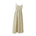 thumbnail image 1 of Vestido floral de algodón con viento de playa, vestido suelto sin espalda de talla grande, vestido de fiesta con tirantes., 1 of 5