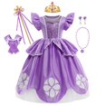 thumbnail image 1 of Sophia el primer disfraz de Anime niñas vestido de princesa púrpura Floral vestido de fiesta niños carnaval fiesta ropa Sofia Cosplay Robes3T (etiqueta 110) Gao Jinjia LED, 1 of 2