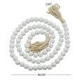 thumbnail image 3 of DecMode White Wood Bohemian Garland Décor with Geometric Bead Details and Cream Cotton Tassel, 80"L, 3 of 7