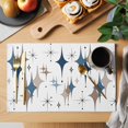 thumbnail image 2 of Blue Brown Diamond Placemats Set of 6, Modern Geometric Middle Century Placemats for Dining Table, Place Mats for Kitchen Tabletop, Waterproof Wipeable Dining Table Mats Set, 2 of 9