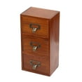 thumbnail image 4 of Mini cajón de escritorio de madera con 3 cajones, gabinete de diseño Retro, organizador de escritorio para artículos de tocador, tocador, joyería de, 4 of 6