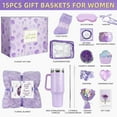 thumbnail image 2 of 15Pcs Birthday Gifts for Women, Relaxing Spa Gifts Baskets for Her, Care Package with Luxury Flannel Blanket and 40 oz Tumbler, Valentines, Mothers Day, Women's Gift for Mom, Wife, Friends, 2 of 8