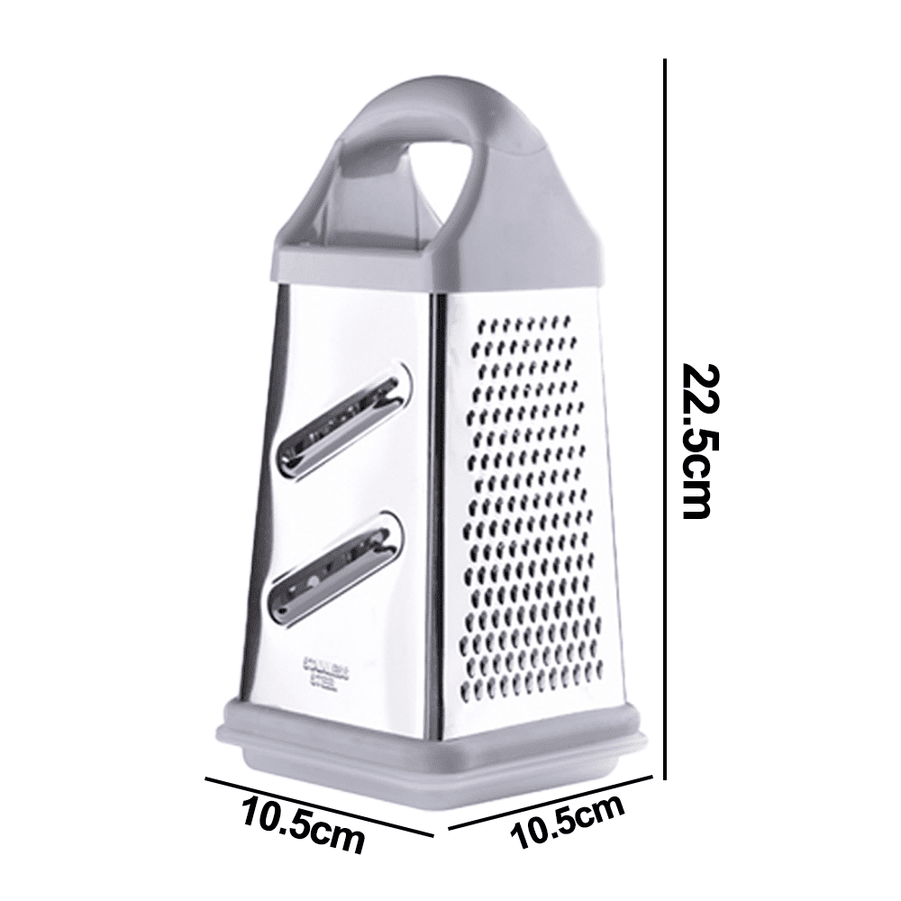 Spring Chef Professional Box Grater with Handle, Manual 100% Stainless  Steel 4 Sided Shredder for Kitchen, Best for Parmesan Cheese, Vegetables
