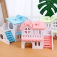 thumbnail image 3 of EeaseMX Casa de hámster de madera de dos pisos para mascotas, refugio para hámster, juguete para jugar, 3 of 7