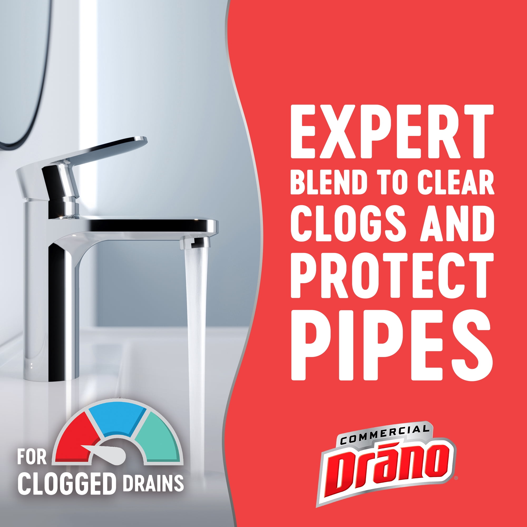 (4 pack) Drano Max Gel Drain Clog Remover, Commercial Line, 128 fl oz
