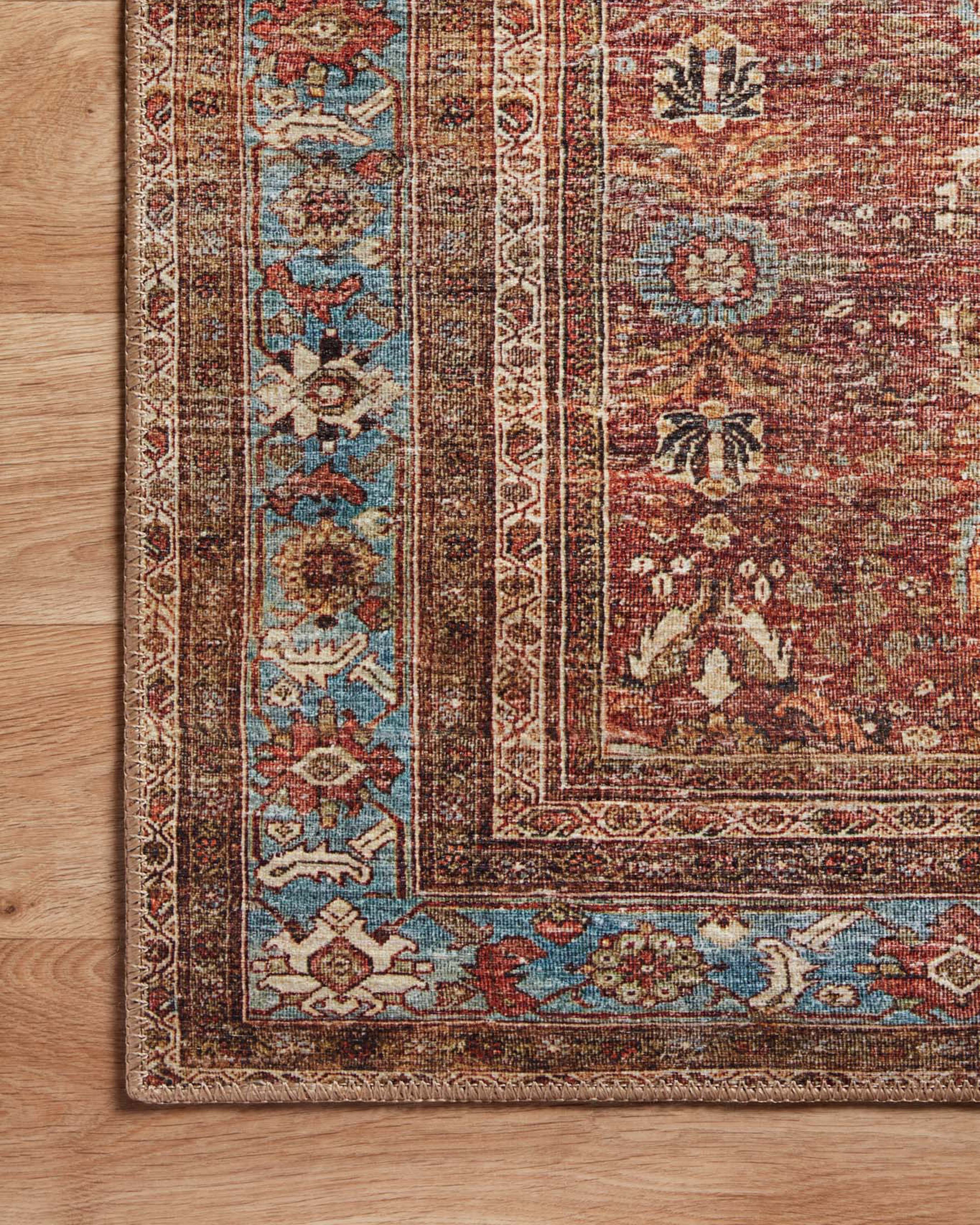 Echo Loom Anabella Brick / Blue 8'-6" x 11'-6" Area Rug