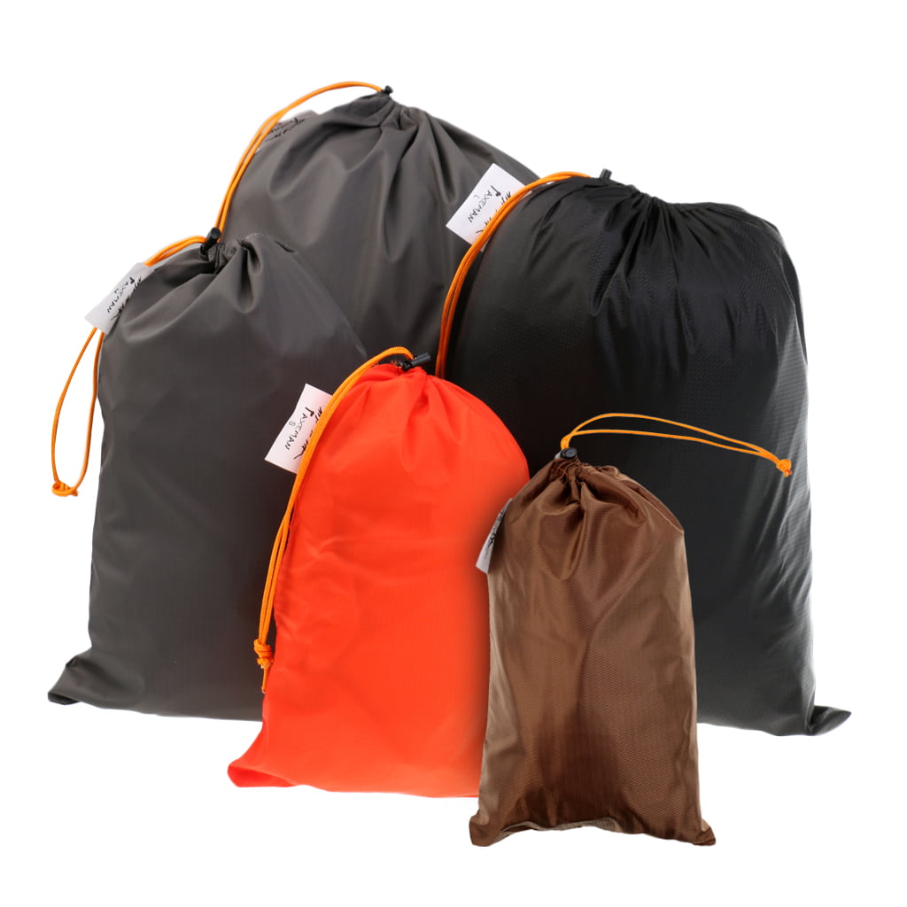 5pcs Drawstring Stuff Sack Clothes Shoes Storage Bag Travel Camping Hiking 