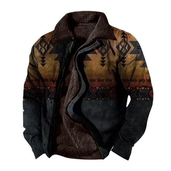 Wavsuf Men's Corduroy Jacket Winter Jackets Heavyweight for Men for Men Coats Brown Size XL