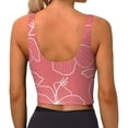 thumbnail image 3 of PAYOHTO Women's Sports Vest Pink Hibiscus Line Art Quick-drying Breathable Lightweight Elastic Exercise Daily Wear Summer Gift, 3 of 7
