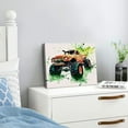 thumbnail image 3 of Chilfamy Monster Truck Canvas Wall Art Decor for Bedroom Kitchen Dining Room Office Hotel Bar Salon | Ready to Hang Aesthetic Home Room Wall Pictures Print 20x16in, 3 of 6