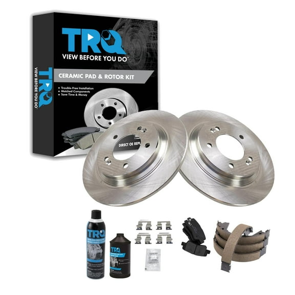 TRQ Rear Brake Pad & Rotor Kit BKA34974 Fits Select 2016-2017 Hyundai Azera , 2014-2015 Kia Optima