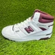 thumbnail image 3 of New Balance 650R Mens Size 8.5 White Burgundy Basketball Leather Shoes Sneakers, 3 of 6