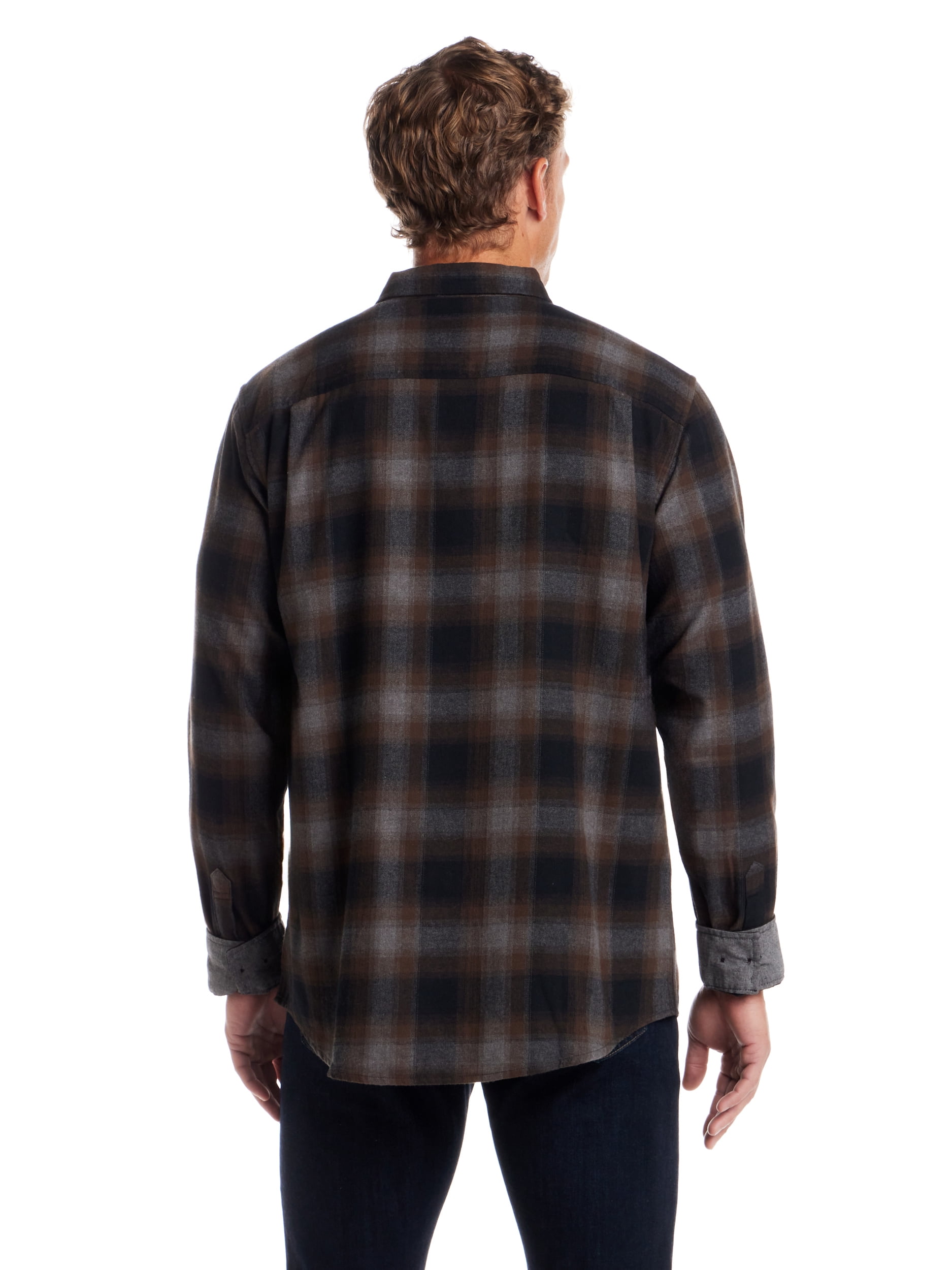 Frontier Threads Men's Long Sleeve Button Down Traditional Plaid Flannel